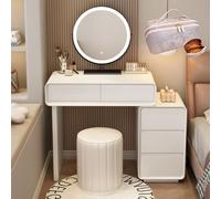 LVYWEX Toletta da trucco, con specchio con Luci e Prese a Led Regolabili salvaspazio per la Camera da Letto