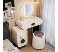 LVYWEX Toletta Da Trucco, con Specchio, con Luci E Prese A Led Regolabili Salvaspazio Per La Camera Da Letto(B,50cm)