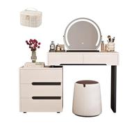 LVYWEX Toletta Da Trucco, con Specchio Toeletta Trucco, con Luci E Prese A Led Regolabili(100cm)