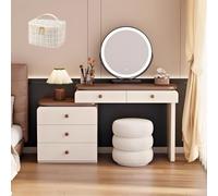 LVYWEX Toletta da trucco, con Specchio Toeletta Trucco con Luci e Prese a Led Regolabili(120cm)