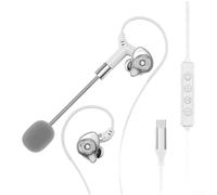 LVYXON Cuffie professionali per karaoke con monitoraggio wireless, scheda audio USB, microfono per live streaming, per canto, gioco, registrazione in studio podcast, colore nero (bianco)
