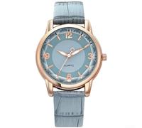 LVYXON Orologio analogico da donna, 34 mm, quadrante rotondo, vetro | Doppio colore per il design del quadrante, look alla moda, precisione al quarzo, cinturino in pelle morbida