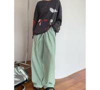 LVYXON Pantaloni estivi a gamba larga a vita alta a righe blu | Strisce verticali blu, gamba larga, design lungo fino al pavimento, elasticità moderata, tessuto in poliestere