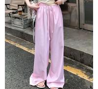 LVYXON Pantaloni estivi a gamba larga a vita alta a righe blu | Strisce verticali blu, gamba larga, design lungo fino al pavimento, elasticità moderata, tessuto in poliestere