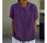 LVYXON Poliestere Manica Corta Button Down Camicetta Femmina | Morbido tessuto in poliestere, design traspirante, materiale ad asciugatura rapida, tocco delicato sulla pelle