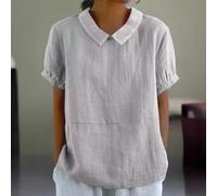 LVYXON Poliestere Manica Corta Button Down Camicetta Femmina | Morbido tessuto in poliestere, design traspirante, materiale ad asciugatura rapida, tocco delicato sulla pelle
