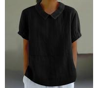 LVYXON Poliestere Manica Corta Button Down Camicetta Femmina | Morbido tessuto in poliestere, design traspirante, materiale ad asciugatura rapida, tocco delicato sulla pelle