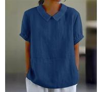 LVYXON Poliestere Manica Corta Button Down Camicetta Femmina | Morbido tessuto in poliestere, design traspirante, materiale ad asciugatura rapida, tocco delicato sulla pelle