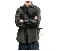 LVYXON Tessuto di poliestere della camicia di lavoro degli uomini di colore | Design a tinta unita, bottoni sul davanti, maniche lunghe, per uno stile versatile, adatto per varie occasioni