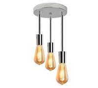 LVYY Lampadario da soffitto Industriali E27 Vintage Plafoniera in Metallo Lampadario Industriale per Camera da Letto,Soggiorno,Cucina (Argento)