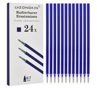 LVZONGXIN 24 mine di ricambio cancellabili, compatibili con Legami, punta 0,7 mm, altezza 13 cm, rotolo di inchiostro cancellabile, ricariche con inchiostro cancellabile,
