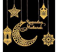 LVZONGXIN 6 ciondoli ornamentali, decorazione Ramadan Kareem, Akryl Ramadan Eid Mubarak.