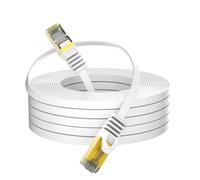 LW Electronic Flat 20M Cavo di rete patch piatto CAT 7A LSZH 10000 Mbits S FTP PIMF schermatura compatibile con CAT.5 / CAT.5e / CAT.7 PC Switch Router modem RJ45 maschio