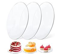 LWAIX Sottotorta Tondo Acrilico Base per Torta 3pcs Cake Board per Torta Riutilizzabili non Adesivi per il Trasporto di Torte e Torte (16CM)
