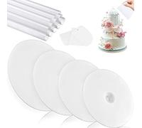 LWAIX Supporti Alzata per Torta Base Tavole per Dolci Di Plastica Multistrato (9/12/16/20cm) con 12 Tasselli per Torta ispessita per Costruzione e Impilamento di Torte a Più 4Stk (Support A)