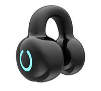 Lwaviwer Auricolari sportivi Bluetooth in confezione singola, tipo clip per orecchio, stereo non in-ear, mini auricolari ultra lunghi, durevoli, facili da usare, nero