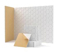 Lwaviwer Confezione da 12 pannelli da parete insonorizzati, autoadesivi, per parete, studio, casa e ufficio, colore: bianco