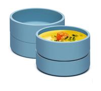 Lwaviwer Padella per Uova in Silicone per Friggitrice Ad Aria, Riutilizzabile Sous Egg Bite Maker Friggitrice Ad Aria Stampo per Uova Individuale Forno a Microonde per Uova Blu 4 Pezzi