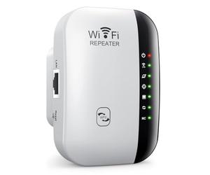 Lwaviwer Ripetitore WiFi Wireless Antenna Incorporata Router Wireless su Amplificatore di Segnale Potenziatore Estensione di Rete 300M, Spina EU A