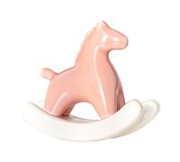 Lwaviwer Statua di cavallo a dondolo in ceramica per la casa, scultura d'arte moderna per decorazione mensola da tavolo, statuetta estetica da scrivania, B