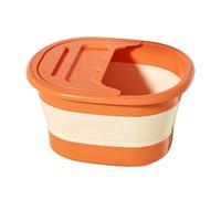 Lwaviwer Vasca da bagno pieghevole per pediluvio, pediluvio con massaggiatore per i piedi per aiutare a dormire, spa per piedi, vasca lenisce l'arancione