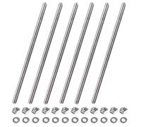 LWCUSNJ 6 aste completamente filettate M4 x 100 mm, passo filettatura M4-0,7 mm, in acciaio inossidabile 304, con dadi e rondella piatta, per morsetti, ganci e cavallotti (M4 x 100 mm)