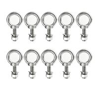LWCUSNJ Confezione da 10 bulloni ad occhiello filettati M10 x 25 mm, con rondelle per dadi, in acciaio inox, di grado marino, per fai da te, mobili, altalene e uso esterno (M10 x 25 mm)