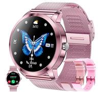LWEARKD 1,09" Smartwatch Donna Chiamate e Risposta Bluetooth, 3 Bracciali, 123 Sport Smartwatch Cardiofrequenzimetro Pressione Sanguigna Monitoraggio del Sonno Orologio Fitness per Android iOS (Rosa)