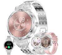 LWEARKD Orologio intelligente da donna con chiamate Bluetooth, display touch AMOLED da 1,32", 5 ATM, con misurazione della pressione sanguigna SpO2, contapassi, monitor del sonno, orologio fitness per