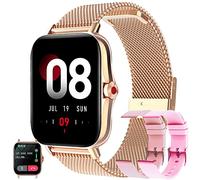 LWEARKD Smartwatch Donna Chiamata Bluetooth e Risposta Vivavoce, Orologio Fitness 1.69" Smart Watch con Contapassi/Cardiofrequenzimetro/SpO2, Impermeabil IP68 Fitness Tracker per Android iOS (Oro)