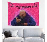 LWIEF Bertram On My Queen, arazzo estetico, 73,7 x 96,5 cm, divertente arazzo da appendere alla parete, poster artistico per camera da letto e soggiorno