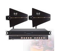 LwiftGal Amplificatore di Segnale per Microfono Wireless, Distribuzione Dell'Antenna Uhf, Ingresso 8/16, Gamma di Frequenza 450-950 MHz, con 2 Palette per Antenna Direzionale Attiva 8Input