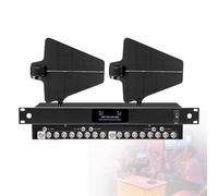 LwiftGal Amplificatore di Segnale per Microfono Wireless, Distribuzione Dell'Antenna Uhf, Ingresso 8/16, Gamma di Frequenza 450-950 MHz, con 2 Palette per Antenna Direzionale Attiva 16Input