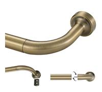 Lwiiom Asta per tende in bronzo antico per finestre da 71,1 a 304,8 cm, con giunzione interna da 2,5 cm di diametro, asta per tenda oscurante regolabile con terminali e staffe in alluminio, design