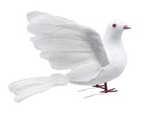 LWINGFLYER Grandi colombe volanti bianche da 24 cm artificiale in schiuma per uccelli, colomba piumata per artigianato, decorazione per matrimoni, feste, accessori per albero di Natale (colomba grande