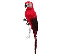 LWINGFLYER Pappagallo artificiale piuma piuma pappagallo ara uccello primavera costume epauls moderno casa giardino festa decorazione (9,8"/25 cm) (rosso)