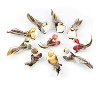 lwingflyer Uccelli Artificiali Schiuma Uccelli di Simulazione Ornamento per Decorazioni per Giardino Matrimonio Domestica Feste DIY Decorazione (12pcs, Clip Metallica)