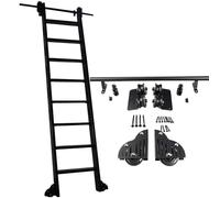 LWJSOCP Libreria di Accessori per Scale scorrevoli Kit di Accessori per Scale scorrevoli con Binario/Guida Tonda, Binario/Guida per soppalco Mobile, Sistema di rulli scorrevoli (Scala Non Inclusa) 3