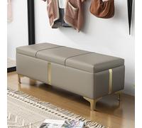 LWJSOCP Panca Contenitore Grigia con vano portaoggetti Nascosto, mobiletto da Ingresso con Coperchio, capacità di carico 150 kg, Soluzione Elegante e salvaspazio (40x40 cm)