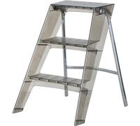 LWJSOCP Scala Pieghevole in Acrilico a 3 gradini, portaoggetti Portatile per sedie domestiche, capacità 100 kg, Colore caffè