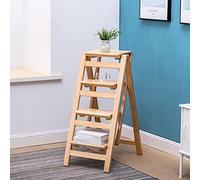 LWJSOCP Sedia a scaletta in Legno con 4 gradini, Sgabello Multifunzionale per Interni, portafiori, Porta Piante, Scala Portatile per Uso Domestico, per Cucina, Bagno, Uso Esterno