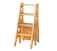 LWJSOCP Sedia a scaletta in Legno, Sedia Pieghevole per Uso Domestico a 4 gradini, Sgabello Portatile, Scala a pioli per Interni, Panca portascarpe/portafiori, Sedia per Scale - 150 kg