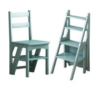 LWJSOCP Sedia a scaletta Pieghevole 2 in 1 Leggera, Sgabello Multifunzionale in Legno per riporre Oggetti in casa, libreria, portavasi - Soluzione Ideale per Decorazioni ecologiche
