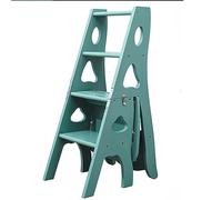 LWJSOCP Sedia Pieghevole Multifunzionale in Legno per Biblioteca, Sgabello 3 in 1, espositore e scaffale portaoggetti, Resistente, capacità di 331 libbre, Scala Pieghevole per la casa (Gri