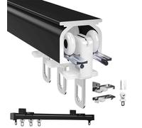 LWJSOCP Set di binari per Tende in Alluminio da 1 m e 6 m con rulli Multipli e Accessori Inclusi. Ideale per finestre, divisori per Ambienti e Tende da Doccia. Resistente e Versatile.