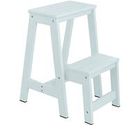 LWJSOCP Sgabello a gradini Multifunzionale Pieghevole a Tre gradini, Sgabello Adatto per Biblioteca, Loft, Cucina, Arredamento (Bianco)