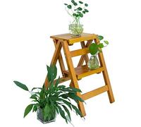 LWJSOCP Sgabello da Arrampicata per Interni, sedie per Scale Resistenti, Sgabello Pieghevole, Scala a gradini in Legno allargata, Panca Portatile per Scarpe, portafiori (2 gradini)