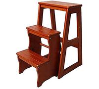 LWJSOCP Sgabello da Arrampicata per Interni, Sgabello con gradini in Legno massello, Sgabello da Cucina, portafiori, Sedia Pieghevole Multifunzione con gradini (C)