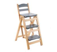 LWJSOCP Sgabello da Bar Pieghevole Multifunzionale a 3 gradini, Sgabello da Bar in Legno massello, Sgabello Alto da bancone, Sgabello Pieghevole Portatile per Cucina per Adulti (Dimensioni