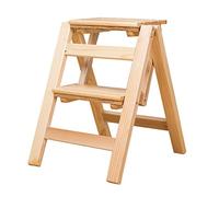 LWJSOCP Sgabello Pieghevole in Legno a 2 gradini, Scala Multifunzionale per casa e Cucina, Porta sedie salvaspazio, Scala Portatile per Biblioteca e Scale (Colore: A)